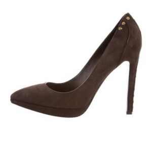 Embellished Suede Pumps